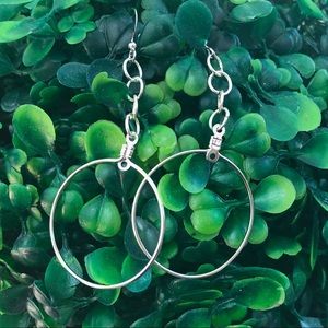 handmade artisan dangly hoop earrings